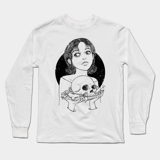 Bones (Black print) Long Sleeve T-Shirt by Bloody Savage